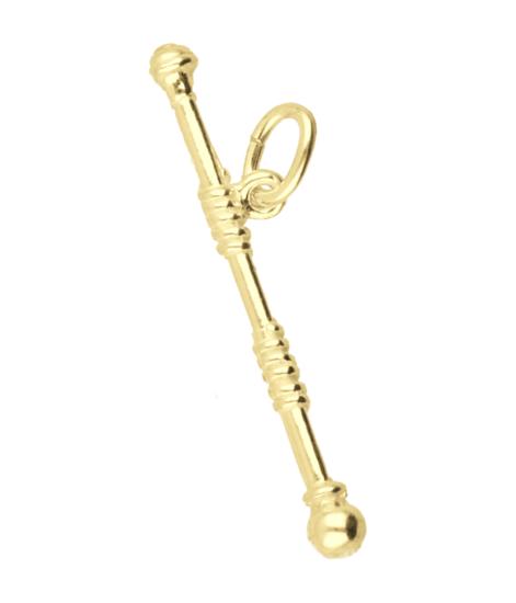 Gouden Majorettestok ketting hanger