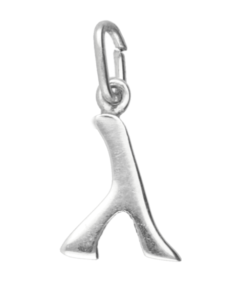 Zilveren Lambda Griekse letter kettinghanger