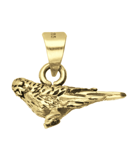 Gouden Parkiet massief kettinghanger