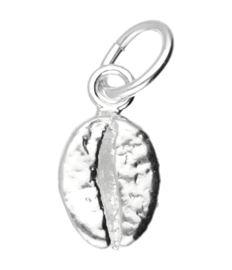 Zilveren Koffie boon ketting hanger