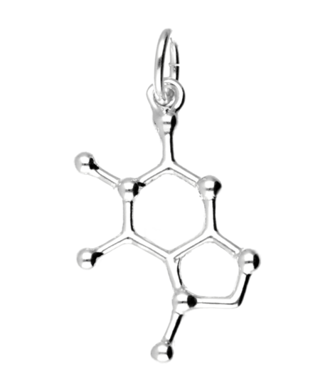 Silver Chocolate Chemical Molecule Formula Necklace Pendant 