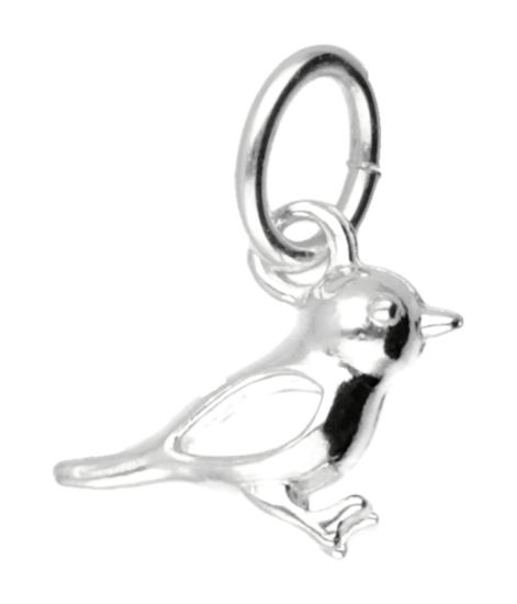 Silver Sparrow Bird Small Necklace Pendant 