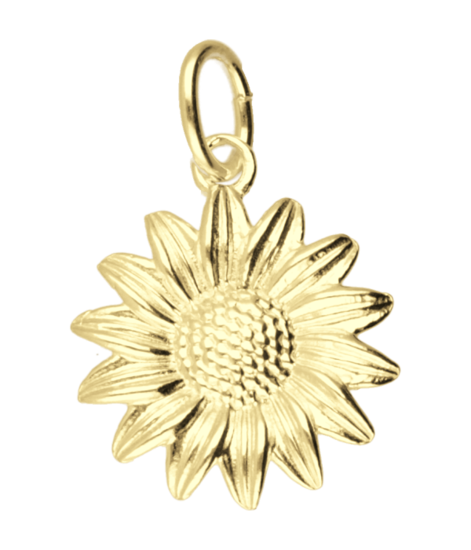 Gouden Zonnebloem kettinghanger