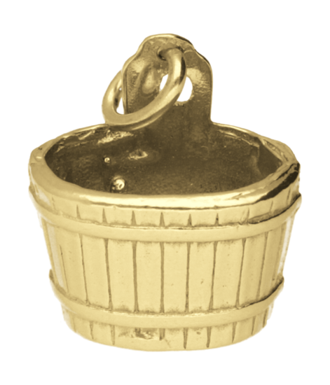 Gouden Houten emmer waterput sauna kettinghanger