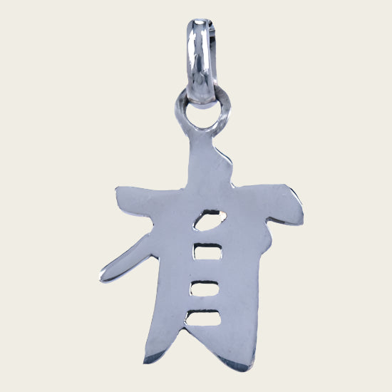 Silver Chinese Horoscope Gemini - Wisdom Necklace Pendant