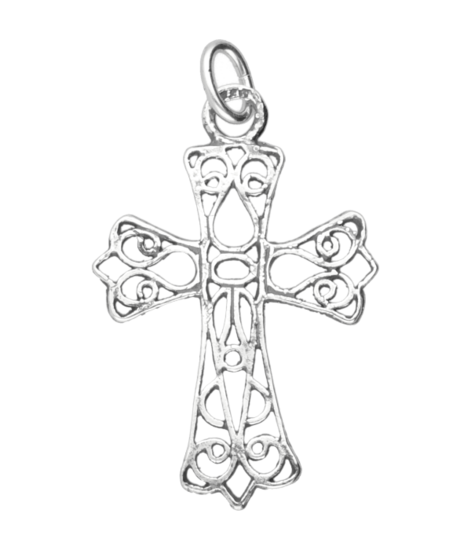 Silver Cross Openwork Pendant