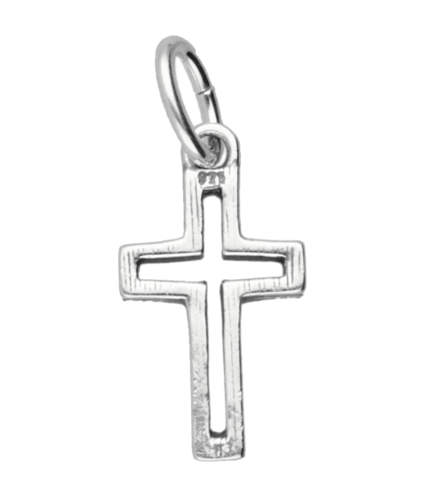Silver Cross open tight small pendant