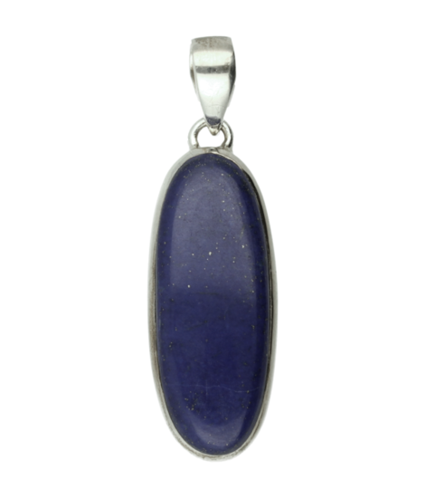 Zilveren Lapis Lazuli edelsteen ovaal lang hanger