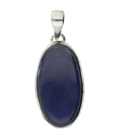 Zilveren Lapis Lazuli edelsteen ovaal groot hanger