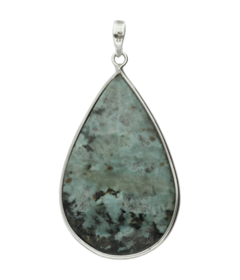 Zilveren Turkoois Turquoise edelsteen druppel middel facet geslepen hanger