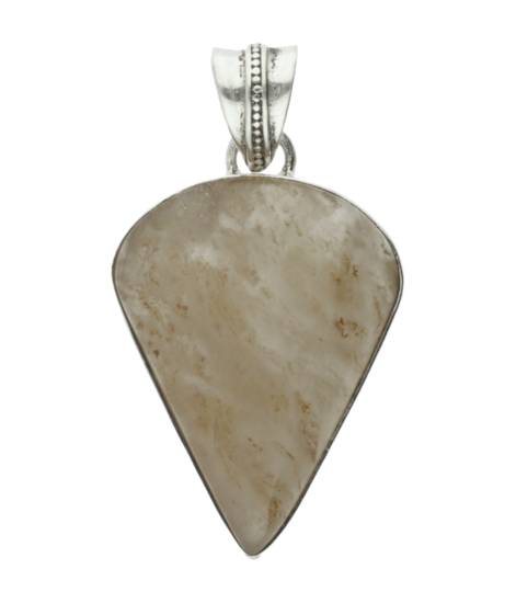 Zilveren Chalcedoon edelsteen punt groot hanger