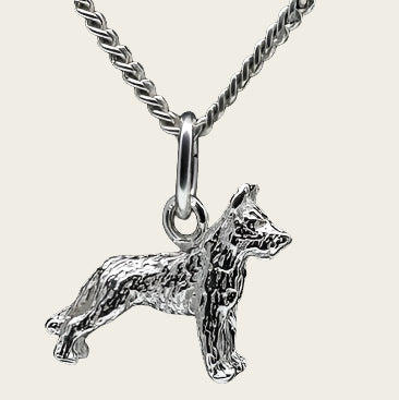 Zilveren Picardische herder ketting hanger - klein