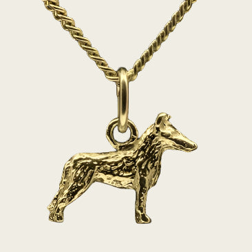 Gouden Collie korthaar ketting hanger - klein