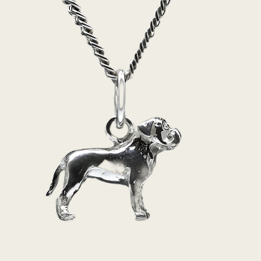 Zilveren Bordeaux dog ketting hanger - klein