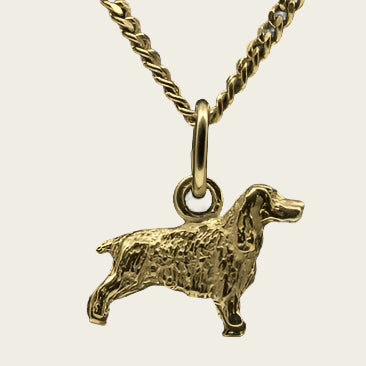 Gouden Welsh Corgi Pembroke met staart ketting hanger - klein