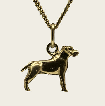 Gouden Cane Corso oren ongecoupeerd ketting hanger - klein