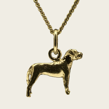 Gouden Cane Corso oren ongecoupeerd met staart ketting hanger - klein