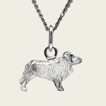 Zilveren Pyrense berghond ketting hanger - klein
