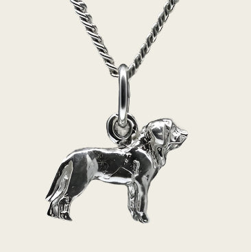 Zilveren Mastiff ketting hanger - klein