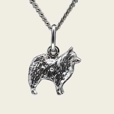 Zilveren Samojeed ketting hanger - klein