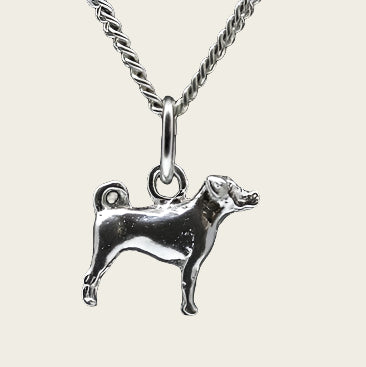 Silver Appenzeller mountain dog necklace pendant - small