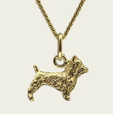 Golden Australian Silky Terrier Necklace Pendant - Small