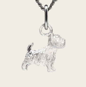 Zilveren West highland white Terrier ketting hanger - klein