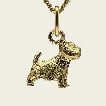 Gouden West highland white Terrier huishond ketting hanger - klein