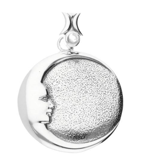 Silver Mother Moon Light Ball Large Necklace Pendant 