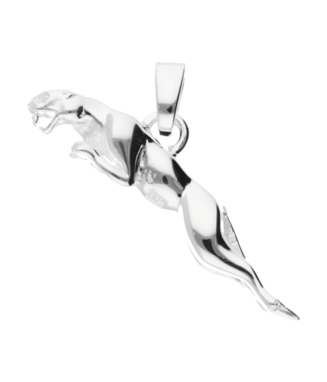 Silver Panther Jaguar large necklace pendant 