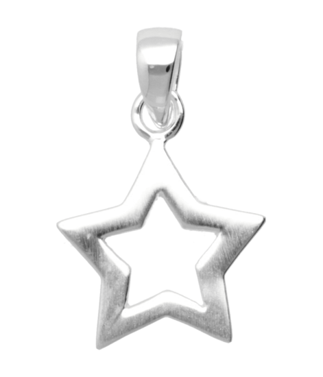 Silver Star Openwork Matte Necklace Pendant 