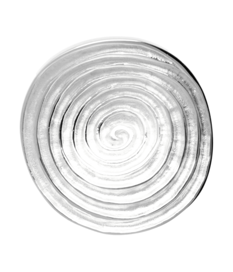 Silver Spiral wavy matte and gloss large necklace pendant 