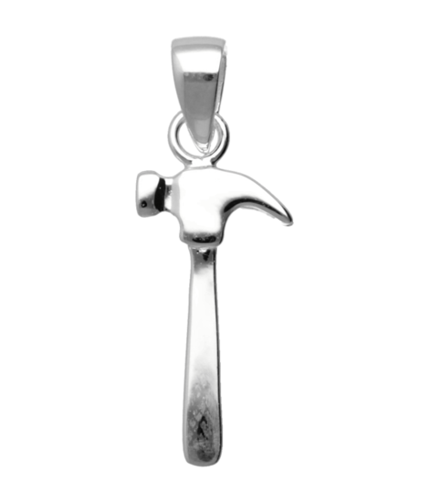 Silver Hammer Smooth Necklace Pendant 