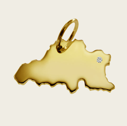 Gouden Landkaart België ketting hanger