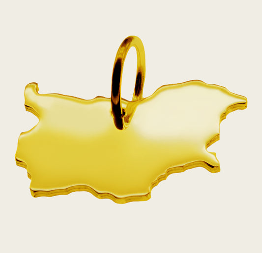 Gouden Landkaart Bulgarije ketting hanger