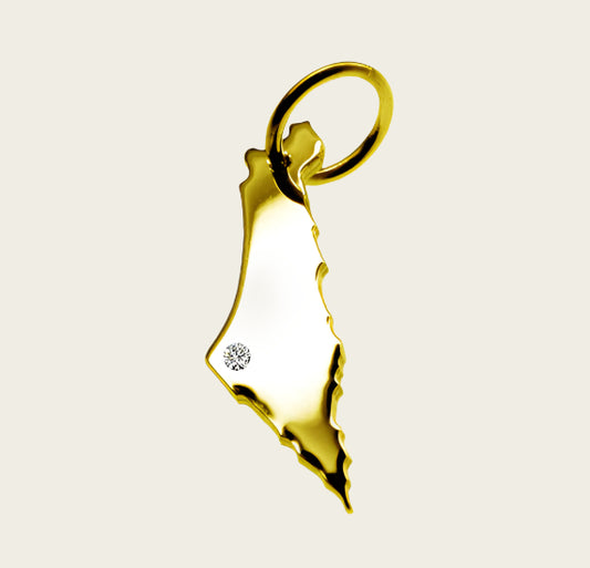 Gouden Landkaart Israël ketting hanger
