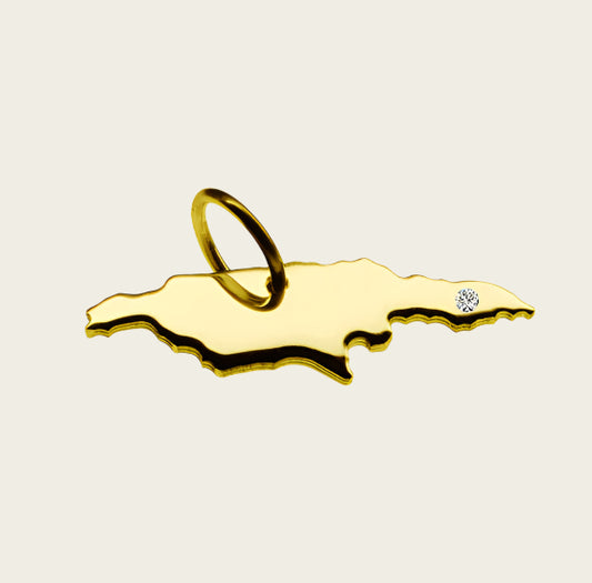 Gouden Landkaart Jamaica ketting hanger