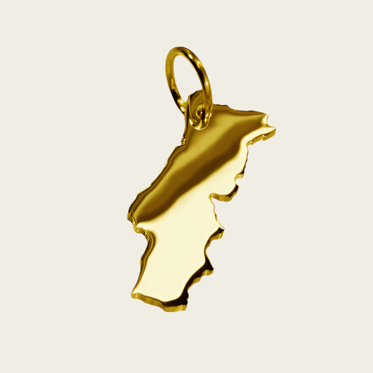 Gouden Landkaart Portugal ketting hanger