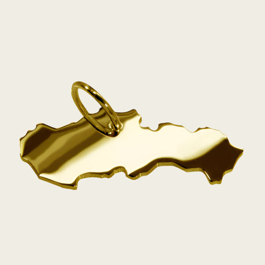 Gouden Landkaart Slowakije ketting hanger