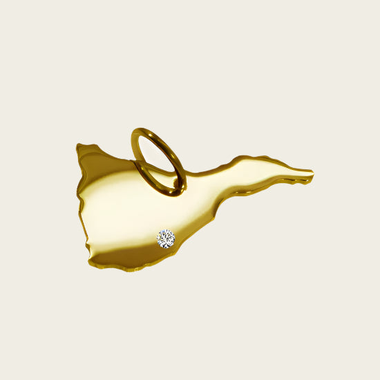 Gouden Landkaart Tenerife ketting hanger