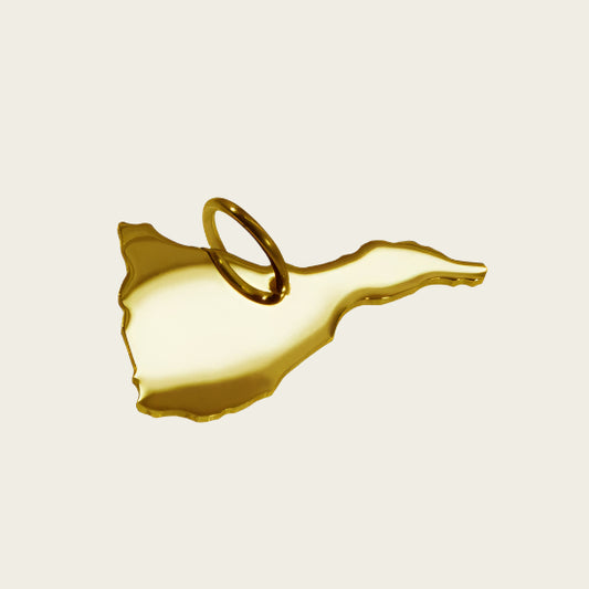 Gouden Landkaart Tenerife ketting hanger