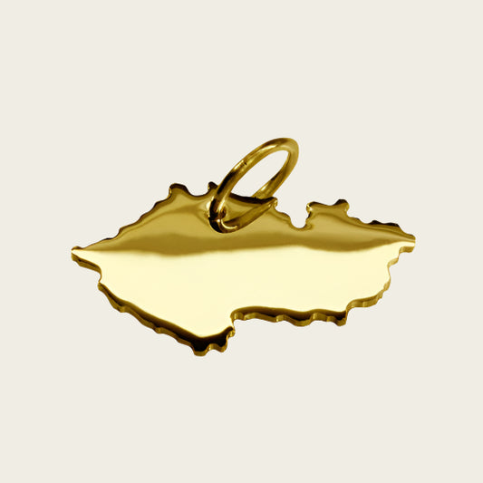 Gouden Landkaart Tjechië ketting hanger
