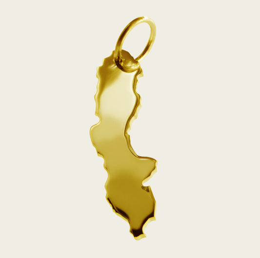 Gouden Landkaart Zweden ketting hanger