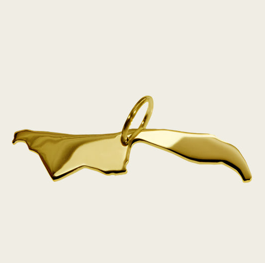 Gouden Waddeneiland Vlieland ketting hanger