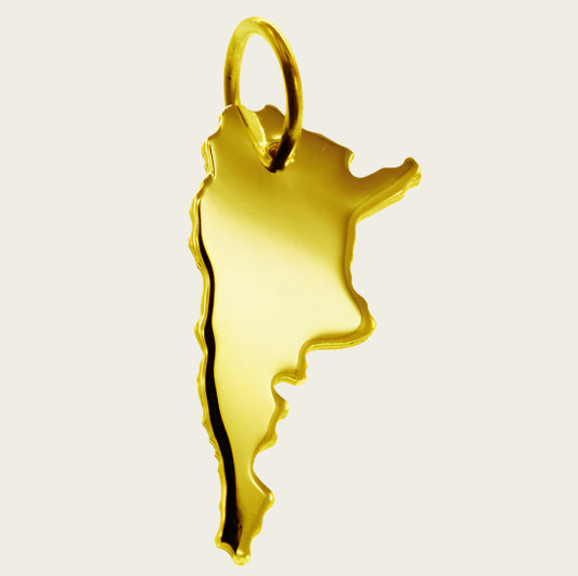 Gouden Landkaart Argentinië ketting hanger