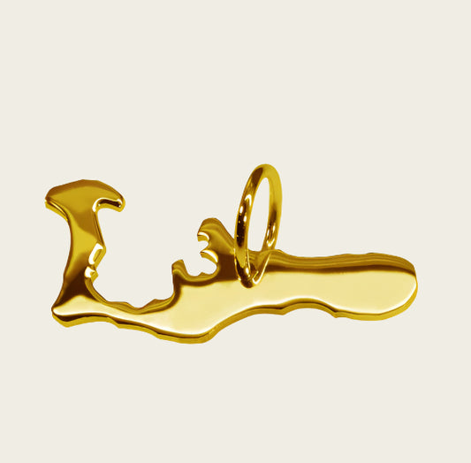 Gouden Landkaart Kaaimaneilanden ketting hanger