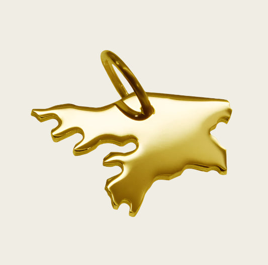 Gouden Landkaart Guinea Bissau ketting hanger