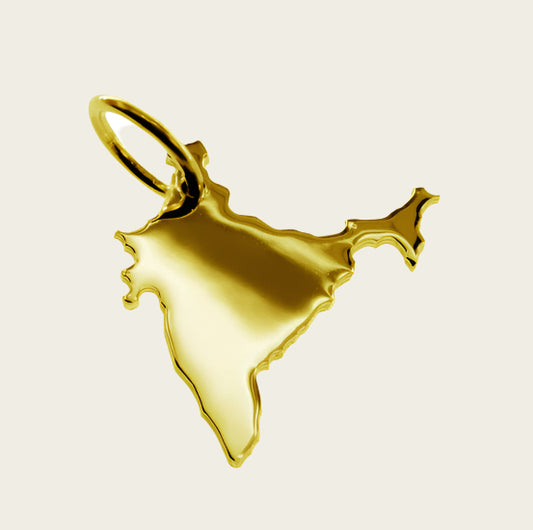 Gouden Landkaart Indië ketting hanger