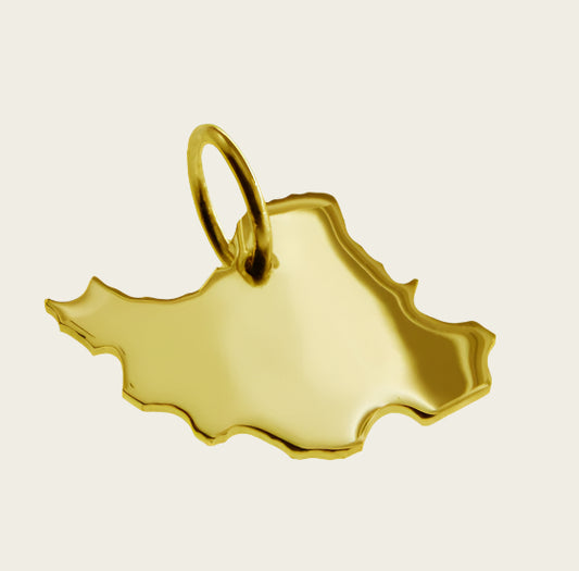 Gouden Landkaart Iran ketting hanger