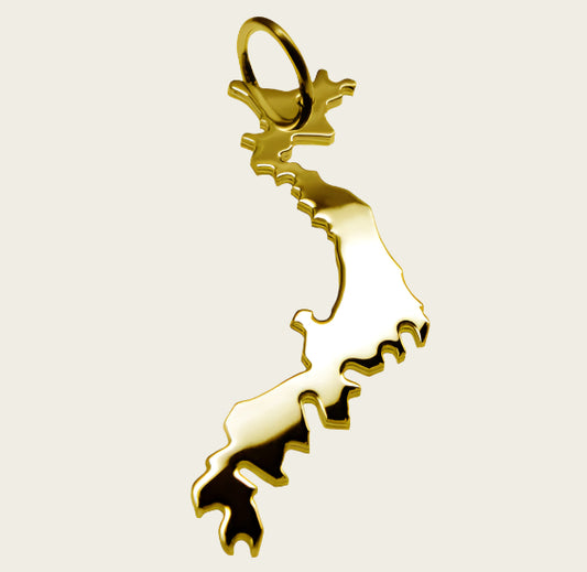 Gouden Landkaart Japan ketting hanger